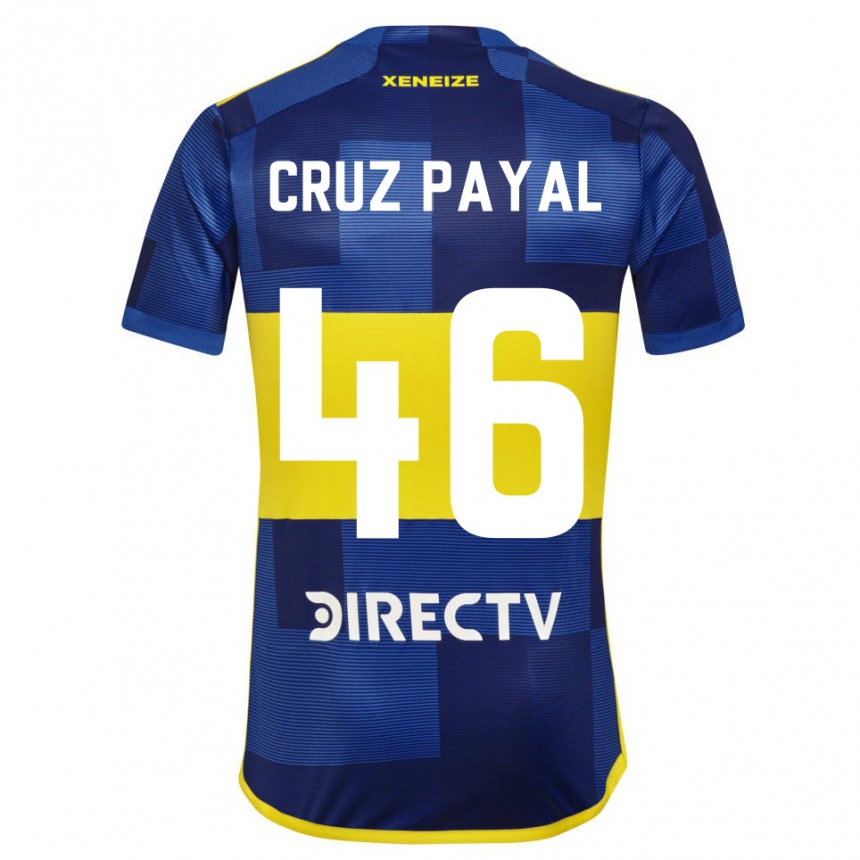 Gyermek Labdarúgás Juan Cruz Payal #46 Kék Sárga Hazai Jersey 2024/25 Mez Póló Ing