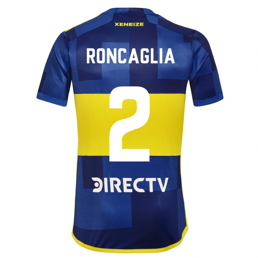 Gyermek Labdarúgás Facundo Roncaglia #2 Kék Sárga Hazai Jersey 2024/25 Mez Póló Ing