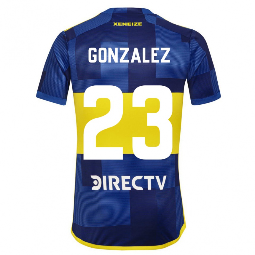 Gyermek Labdarúgás Diego Gonzalez #23 Kék Sárga Hazai Jersey 2024/25 Mez Póló Ing