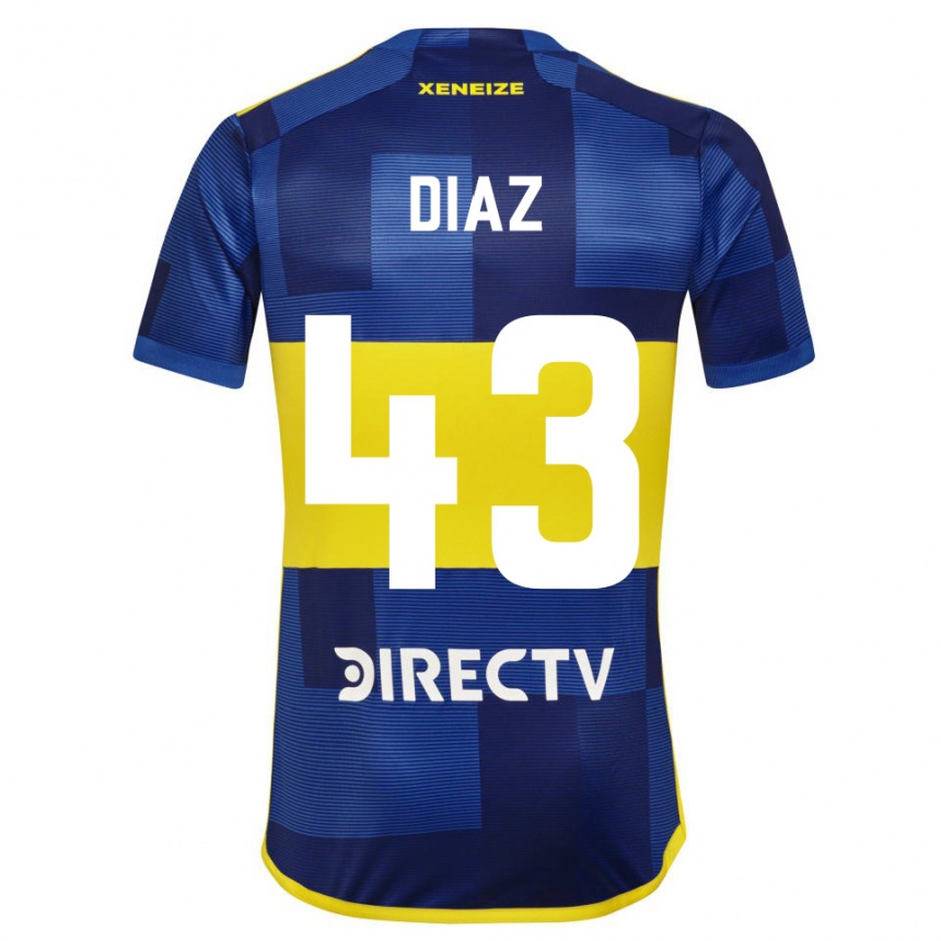 Gyermek Labdarúgás Tomas Diaz #43 Kék Sárga Hazai Jersey 2024/25 Mez Póló Ing