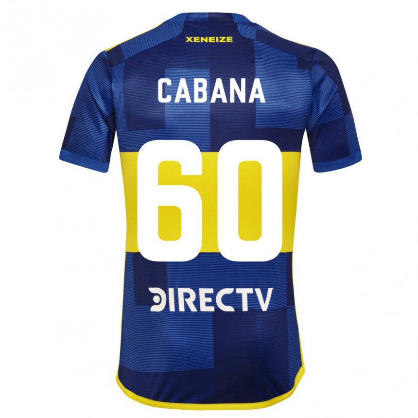 Gyermek Labdarúgás Juan Pablo Cabaña #60 Kék Sárga Hazai Jersey 2024/25 Mez Póló Ing