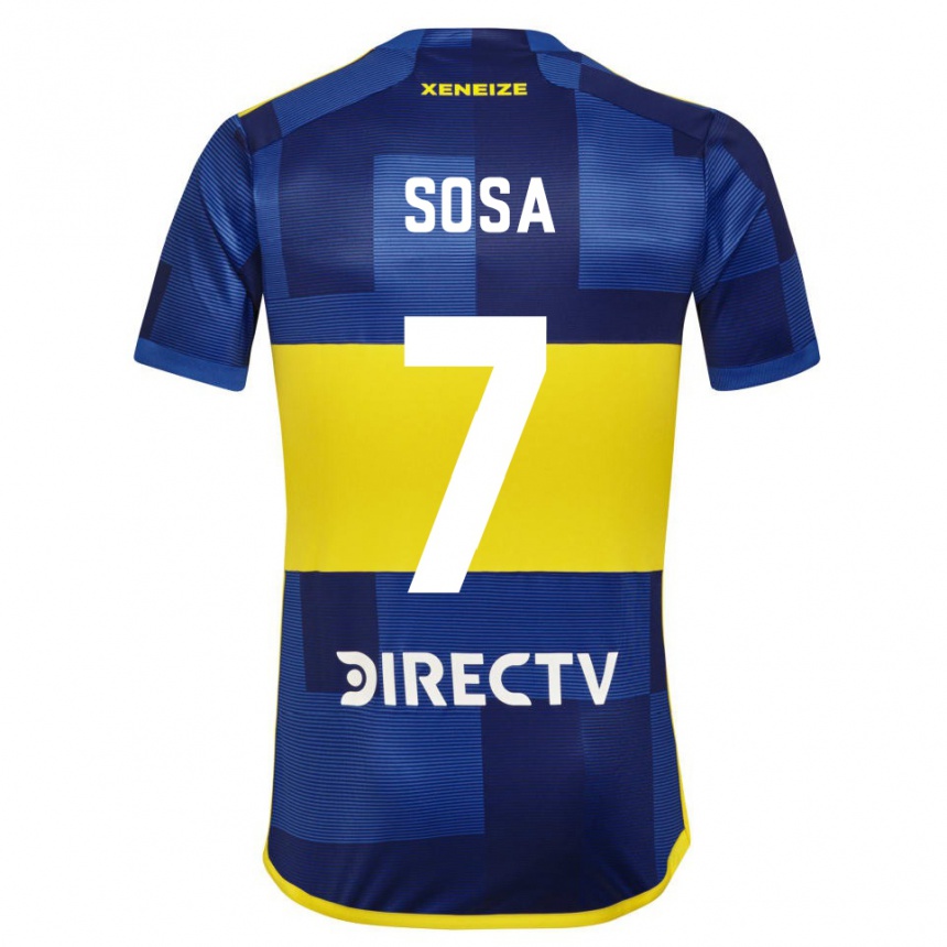 Gyermek Labdarúgás Elián Sosa #7 Kék Sárga Hazai Jersey 2024/25 Mez Póló Ing