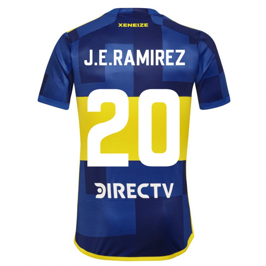 Gyermek Labdarúgás Juan Edgardo Ramirez #20 Kék Sárga Hazai Jersey 2024/25 Mez Póló Ing