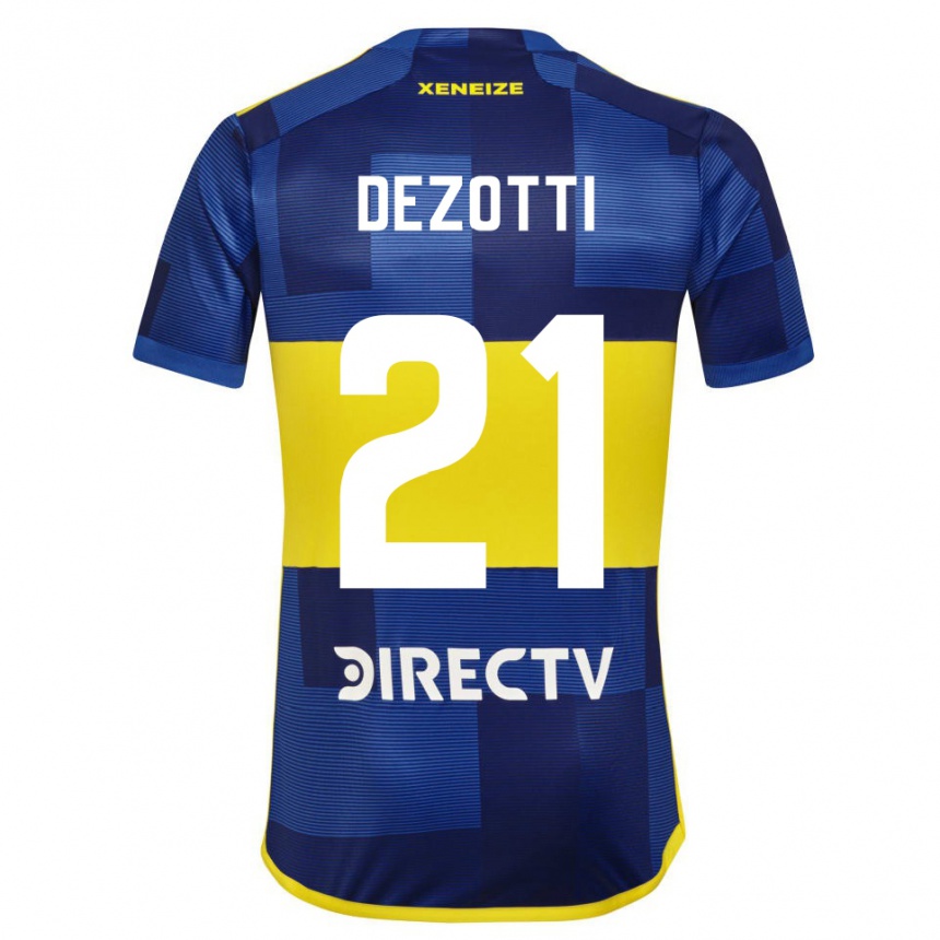 Gyermek Labdarúgás Martina Dezotti #21 Kék Sárga Hazai Jersey 2024/25 Mez Póló Ing