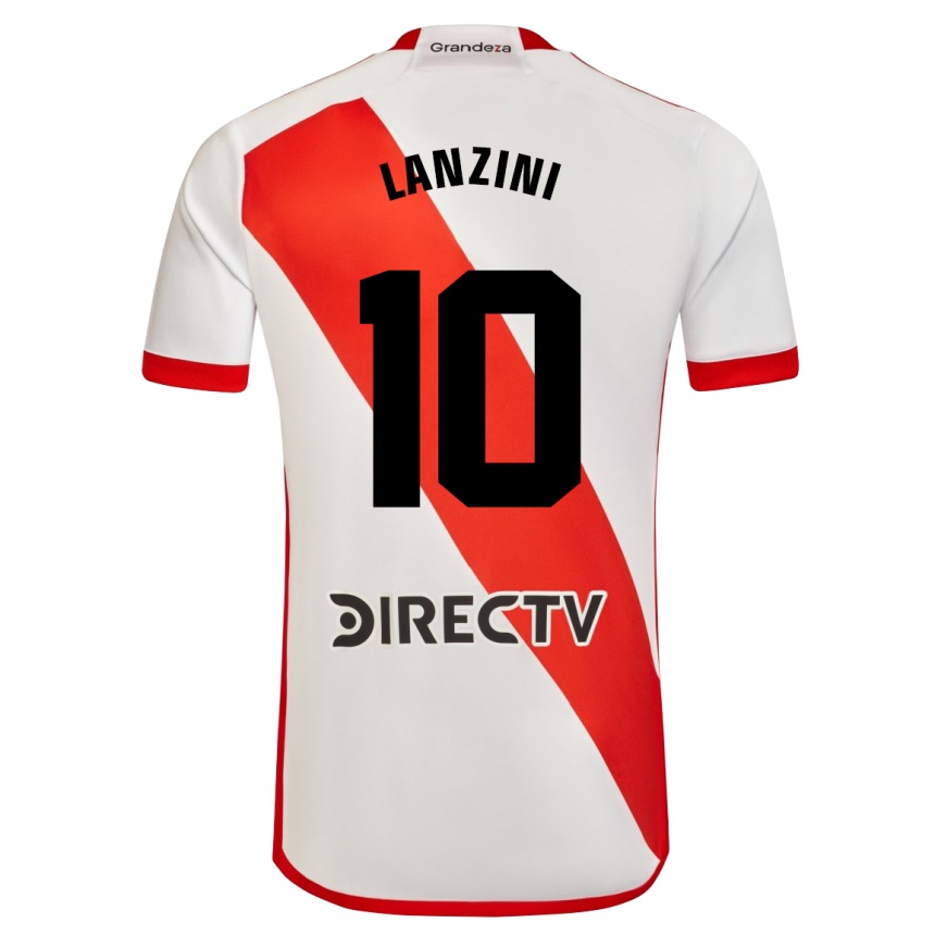 Gyermek Labdarúgás Manuel Lanzini #10 Fehér Piros Hazai Jersey 2024/25 Mez Póló Ing