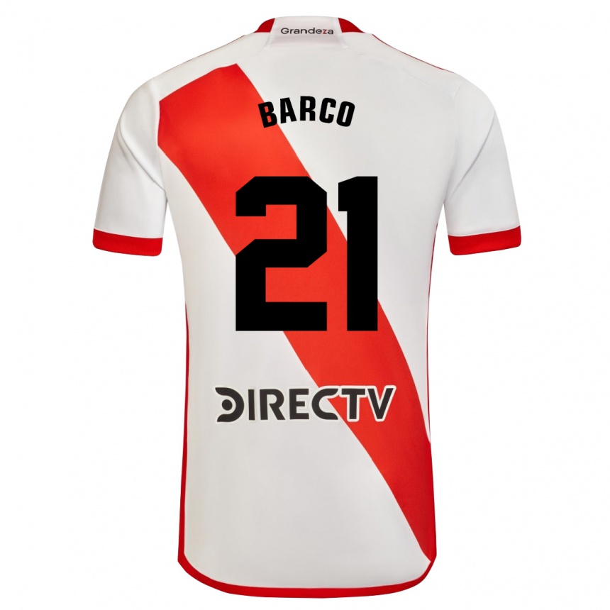 Gyermek Labdarúgás Esequiel Barco #21 Fehér Piros Hazai Jersey 2024/25 Mez Póló Ing