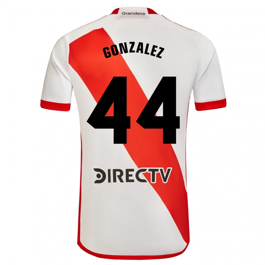 Gyermek Labdarúgás Alexis González #44 Fehér Piros Hazai Jersey 2024/25 Mez Póló Ing