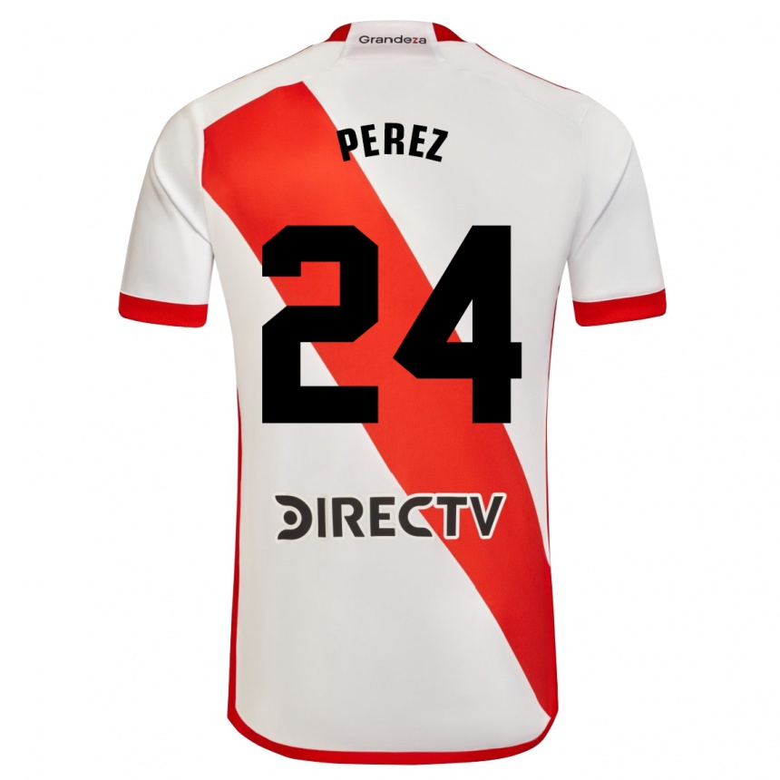 Gyermek Labdarúgás Enzo Pérez #24 Fehér Piros Hazai Jersey 2024/25 Mez Póló Ing