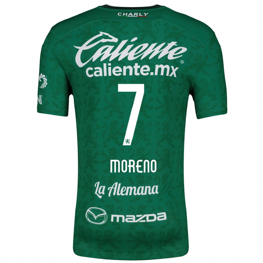 Gyermek Labdarúgás Iván Moreno #7 Zöld Fehér Hazai Jersey 2024/25 Mez Póló Ing