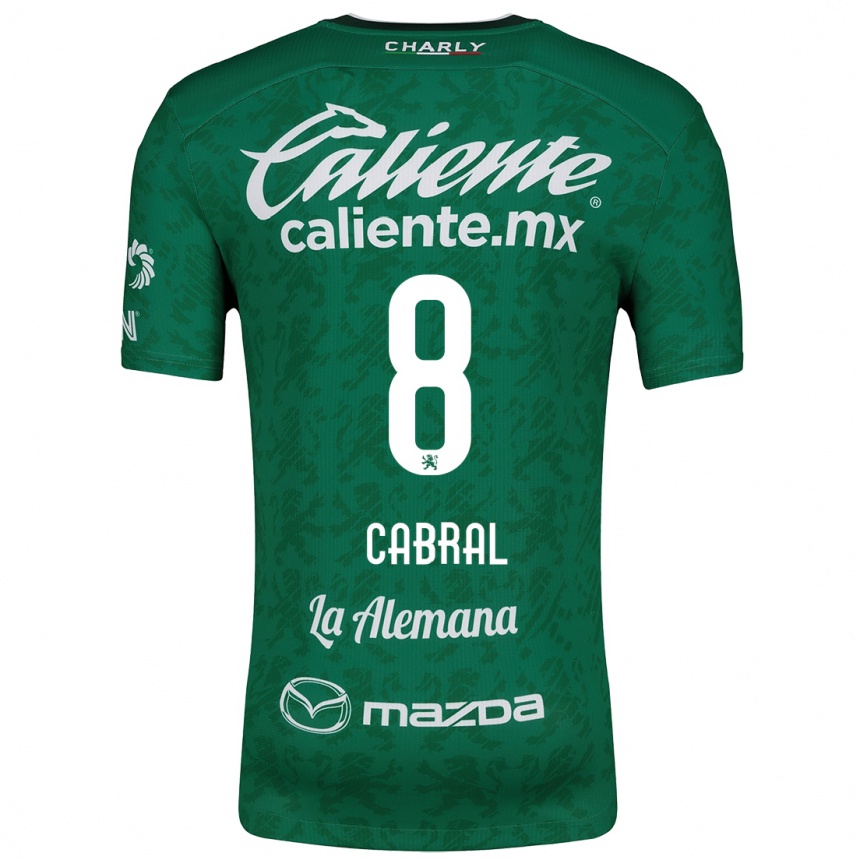 Gyermek Labdarúgás Luciano Cabral #8 Zöld Fehér Hazai Jersey 2024/25 Mez Póló Ing