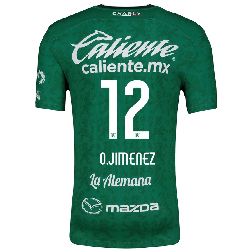 Gyermek Labdarúgás Óscar Jiménez #12 Zöld Fehér Hazai Jersey 2024/25 Mez Póló Ing