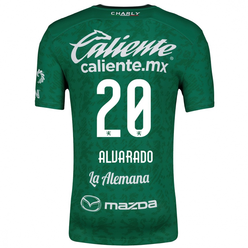 Gyermek Labdarúgás Alfonso Alvarado #20 Zöld Fehér Hazai Jersey 2024/25 Mez Póló Ing