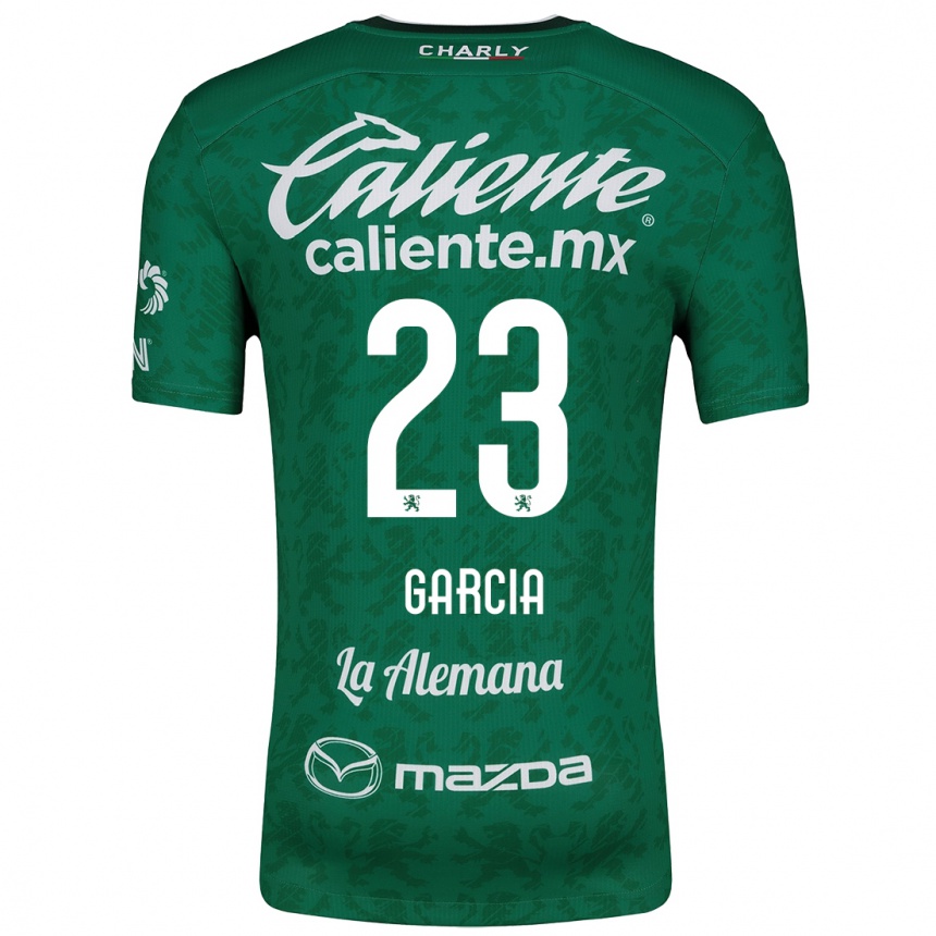 Gyermek Labdarúgás Óscar García #23 Zöld Fehér Hazai Jersey 2024/25 Mez Póló Ing