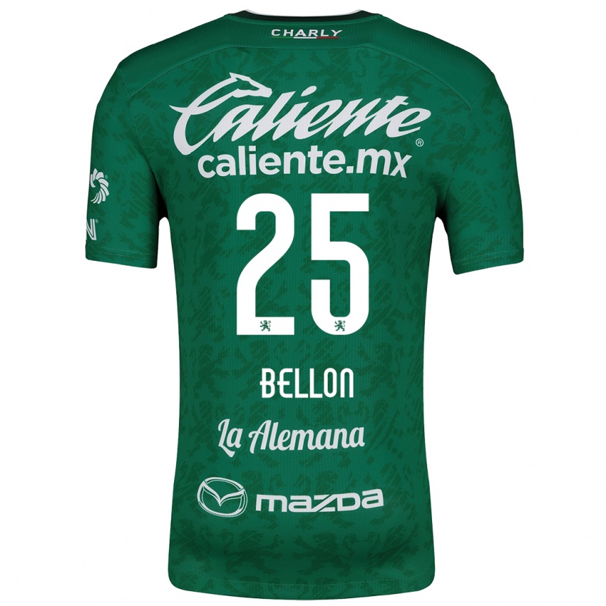 Gyermek Labdarúgás Paul Bellón #25 Zöld Fehér Hazai Jersey 2024/25 Mez Póló Ing