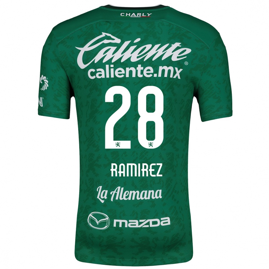 Gyermek Labdarúgás David Ramírez #28 Zöld Fehér Hazai Jersey 2024/25 Mez Póló Ing