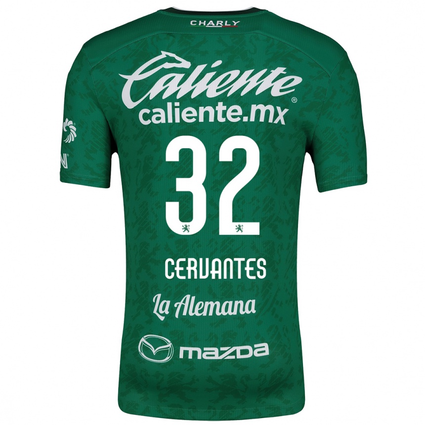 Gyermek Labdarúgás Luis Cervantes #32 Zöld Fehér Hazai Jersey 2024/25 Mez Póló Ing