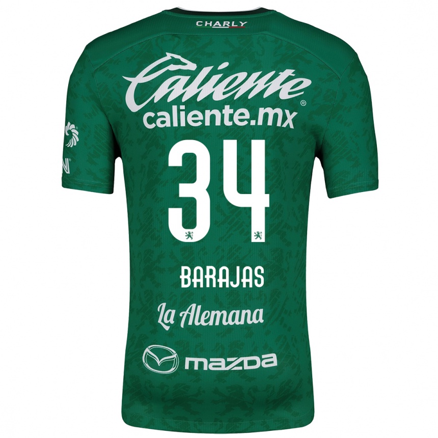 Gyermek Labdarúgás Víctor Barajas #34 Zöld Fehér Hazai Jersey 2024/25 Mez Póló Ing