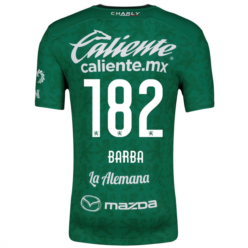 Gyermek Labdarúgás Austin Barba #182 Zöld Fehér Hazai Jersey 2024/25 Mez Póló Ing