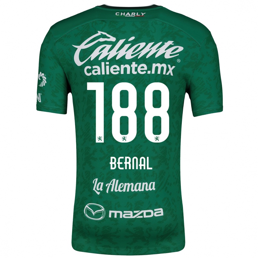 Gyermek Labdarúgás Juan Bernal #188 Zöld Fehér Hazai Jersey 2024/25 Mez Póló Ing