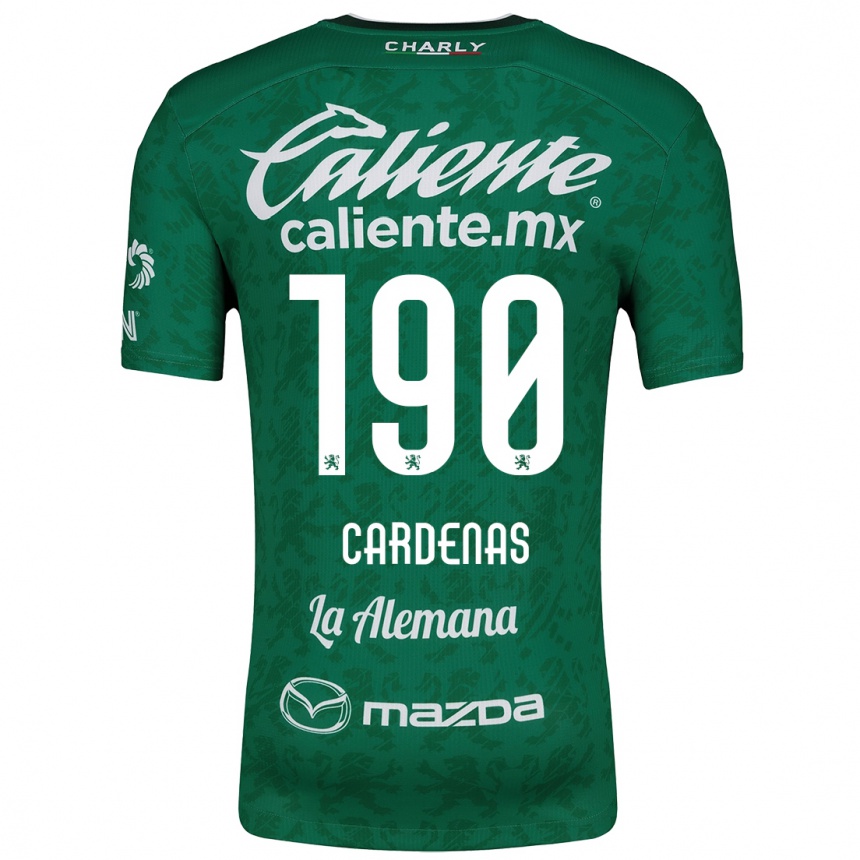 Gyermek Labdarúgás Emilio Cárdenas #190 Zöld Fehér Hazai Jersey 2024/25 Mez Póló Ing