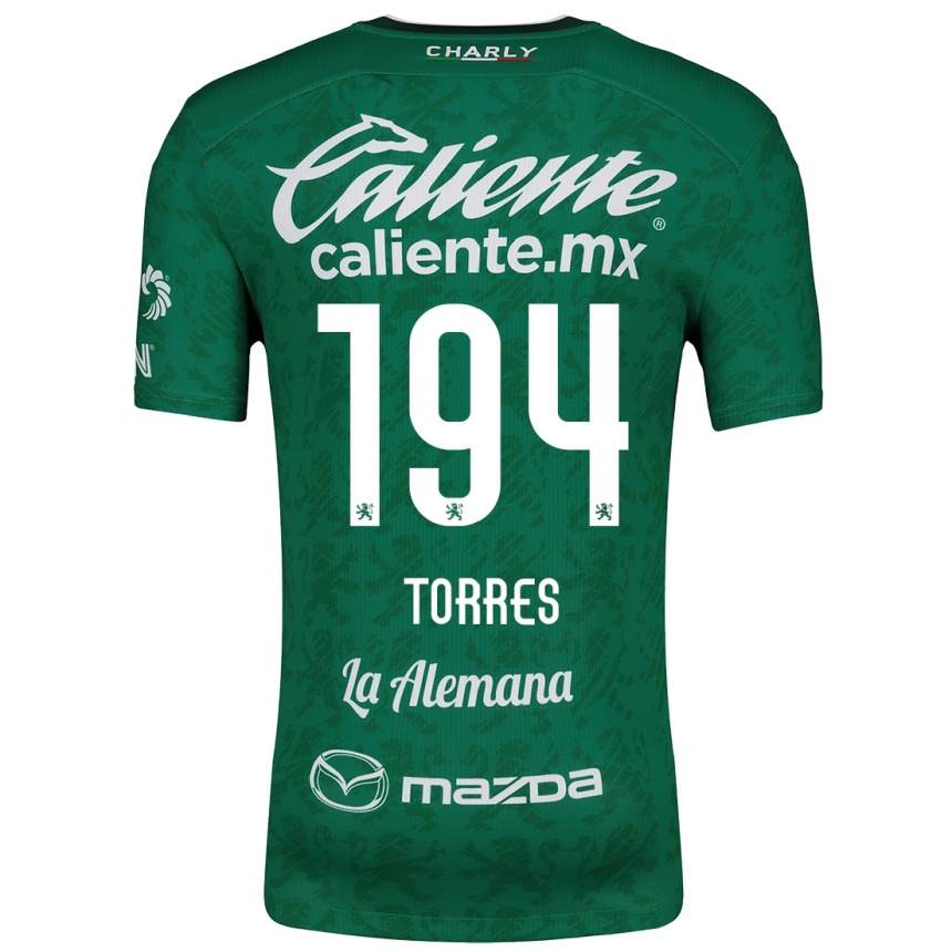 Gyermek Labdarúgás Erick Torres #194 Zöld Fehér Hazai Jersey 2024/25 Mez Póló Ing