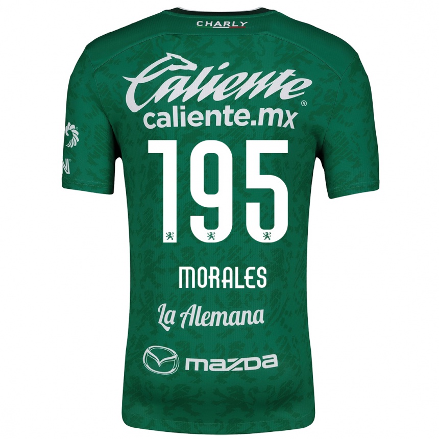 Gyermek Labdarúgás Daniel Morales #195 Zöld Fehér Hazai Jersey 2024/25 Mez Póló Ing