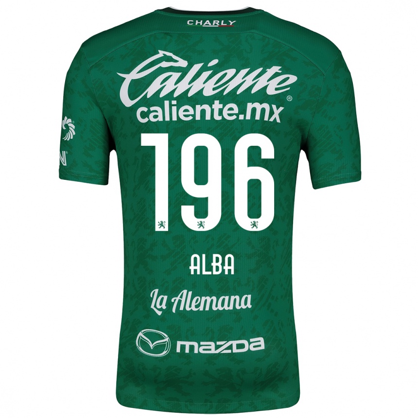 Gyermek Labdarúgás Óscar Alba #196 Zöld Fehér Hazai Jersey 2024/25 Mez Póló Ing