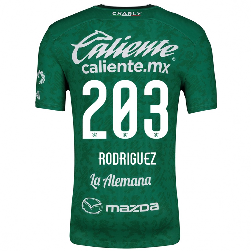 Gyermek Labdarúgás César Rodríguez #203 Zöld Fehér Hazai Jersey 2024/25 Mez Póló Ing