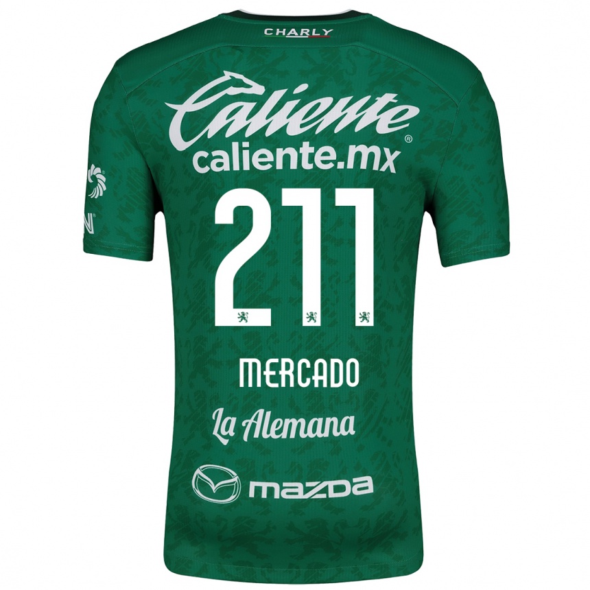 Gyermek Labdarúgás Diego Mercado #211 Zöld Fehér Hazai Jersey 2024/25 Mez Póló Ing