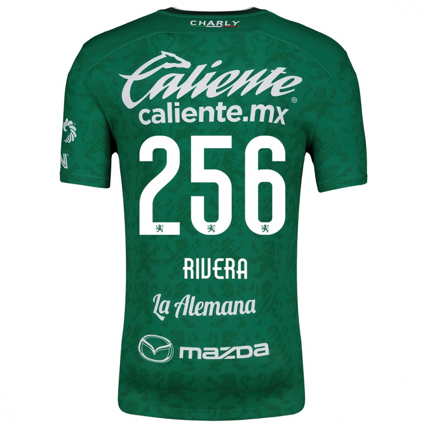 Gyermek Labdarúgás Fernando Rivera #256 Zöld Fehér Hazai Jersey 2024/25 Mez Póló Ing