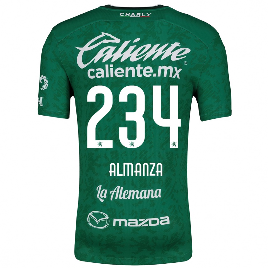 Gyermek Labdarúgás Román Almanza #234 Zöld Fehér Hazai Jersey 2024/25 Mez Póló Ing