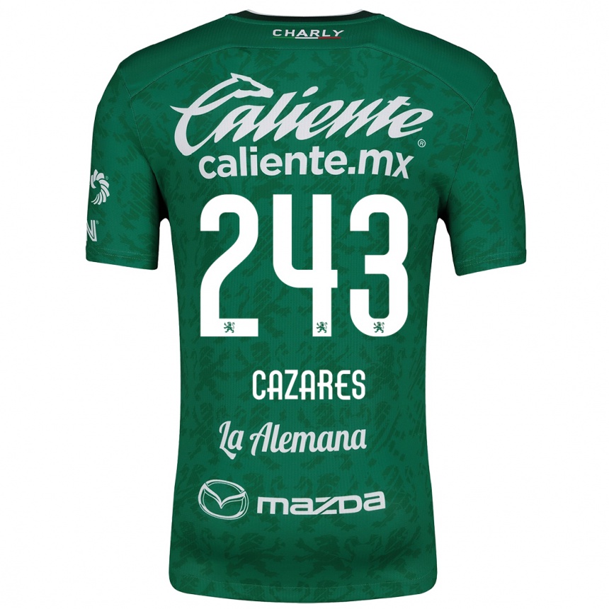 Gyermek Labdarúgás Juan Cázares #243 Zöld Fehér Hazai Jersey 2024/25 Mez Póló Ing