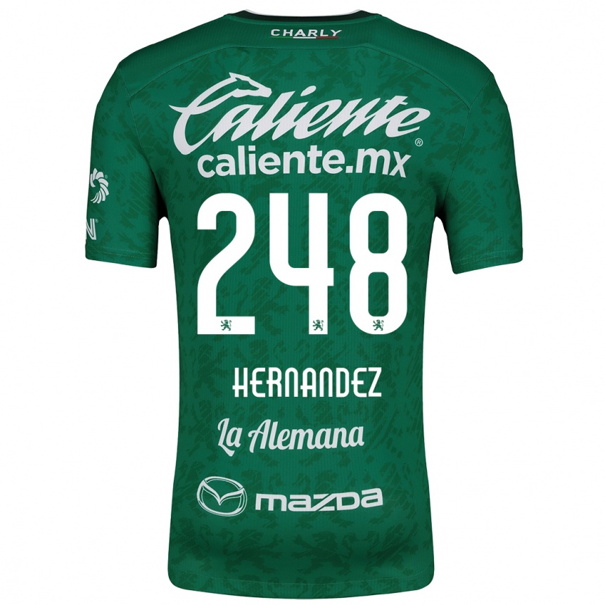 Gyermek Labdarúgás Fernando Hernández #248 Zöld Fehér Hazai Jersey 2024/25 Mez Póló Ing