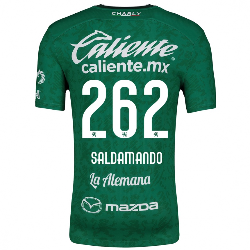 Gyermek Labdarúgás José Saldamando #262 Zöld Fehér Hazai Jersey 2024/25 Mez Póló Ing