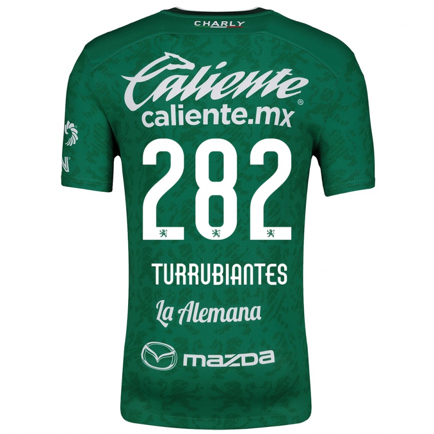 Gyermek Labdarúgás Abdon Turrubiantes #282 Zöld Fehér Hazai Jersey 2024/25 Mez Póló Ing