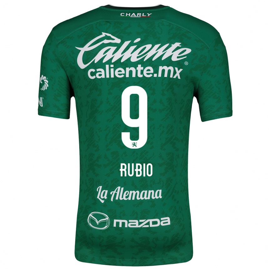 Gyermek Labdarúgás Brian Rubio #9 Zöld Fehér Hazai Jersey 2024/25 Mez Póló Ing