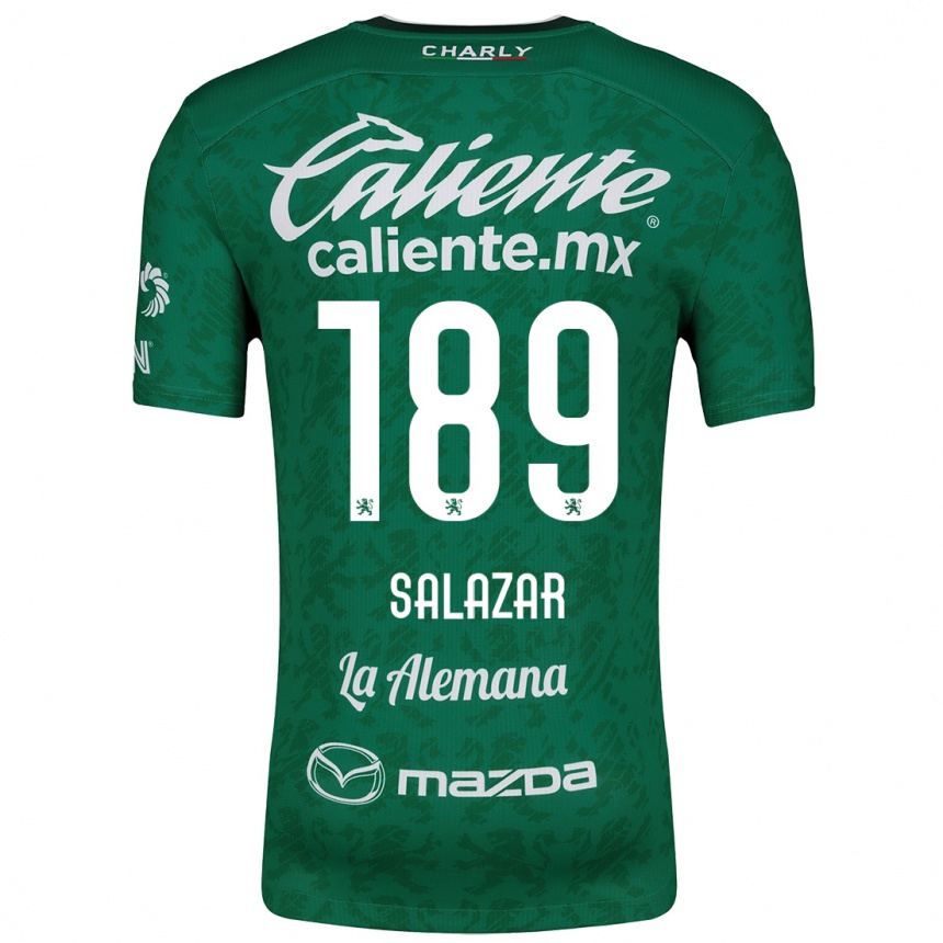 Gyermek Labdarúgás José Salazar #189 Zöld Fehér Hazai Jersey 2024/25 Mez Póló Ing