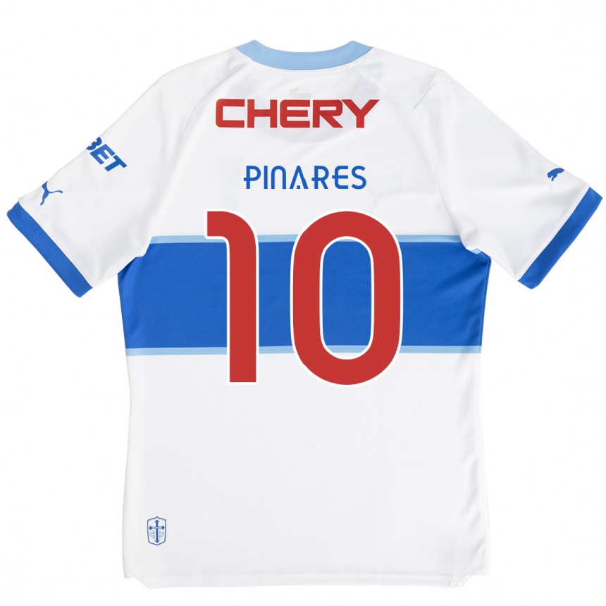 Gyermek Labdarúgás César Pinares #10 Fehér Kék Hazai Jersey 2024/25 Mez Póló Ing