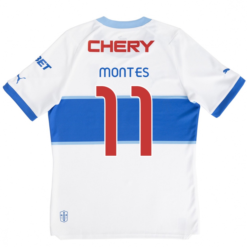 Gyermek Labdarúgás Clemente Montes #11 Fehér Kék Hazai Jersey 2024/25 Mez Póló Ing