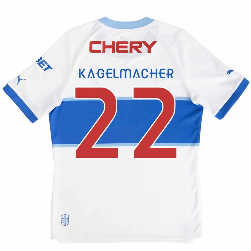 Gyermek Labdarúgás Gary Kagelmacher #22 Fehér Kék Hazai Jersey 2024/25 Mez Póló Ing