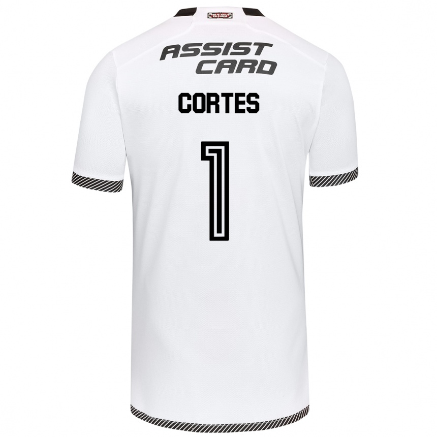 Gyermek Labdarúgás Brayan Cortés #1 Fehér Fekete Hazai Jersey 2024/25 Mez Póló Ing