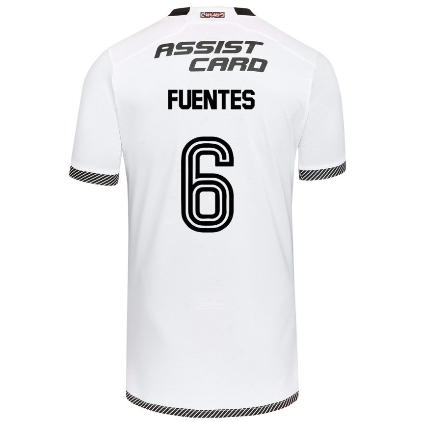 Gyermek Labdarúgás César Fuentes #6 Fehér Fekete Hazai Jersey 2024/25 Mez Póló Ing