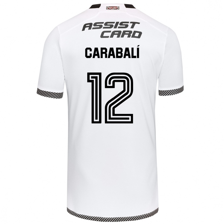 Gyermek Labdarúgás Omar Carabalí #12 Fehér Fekete Hazai Jersey 2024/25 Mez Póló Ing