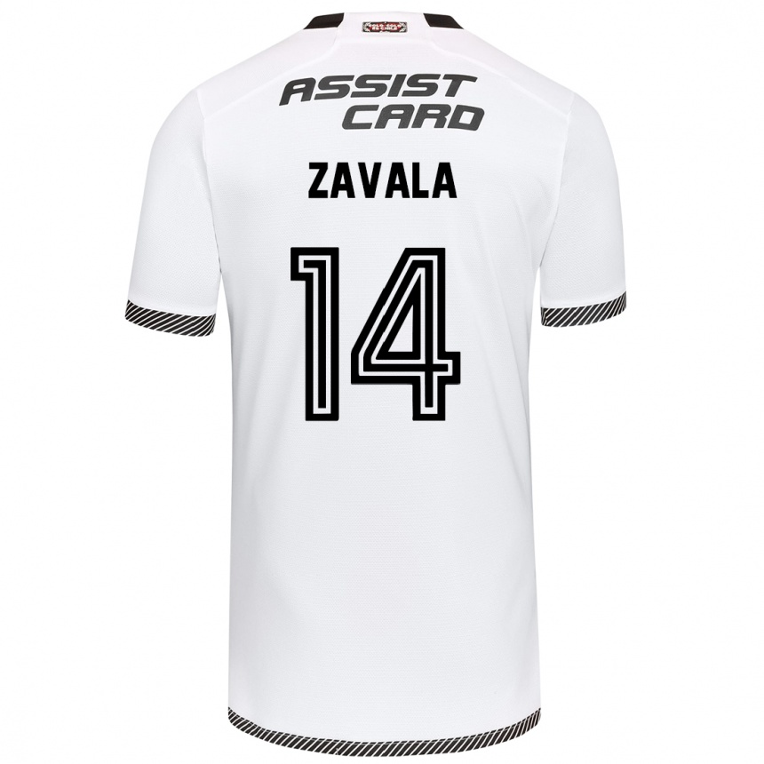 Gyermek Labdarúgás Cristián Zavala #14 Fehér Fekete Hazai Jersey 2024/25 Mez Póló Ing