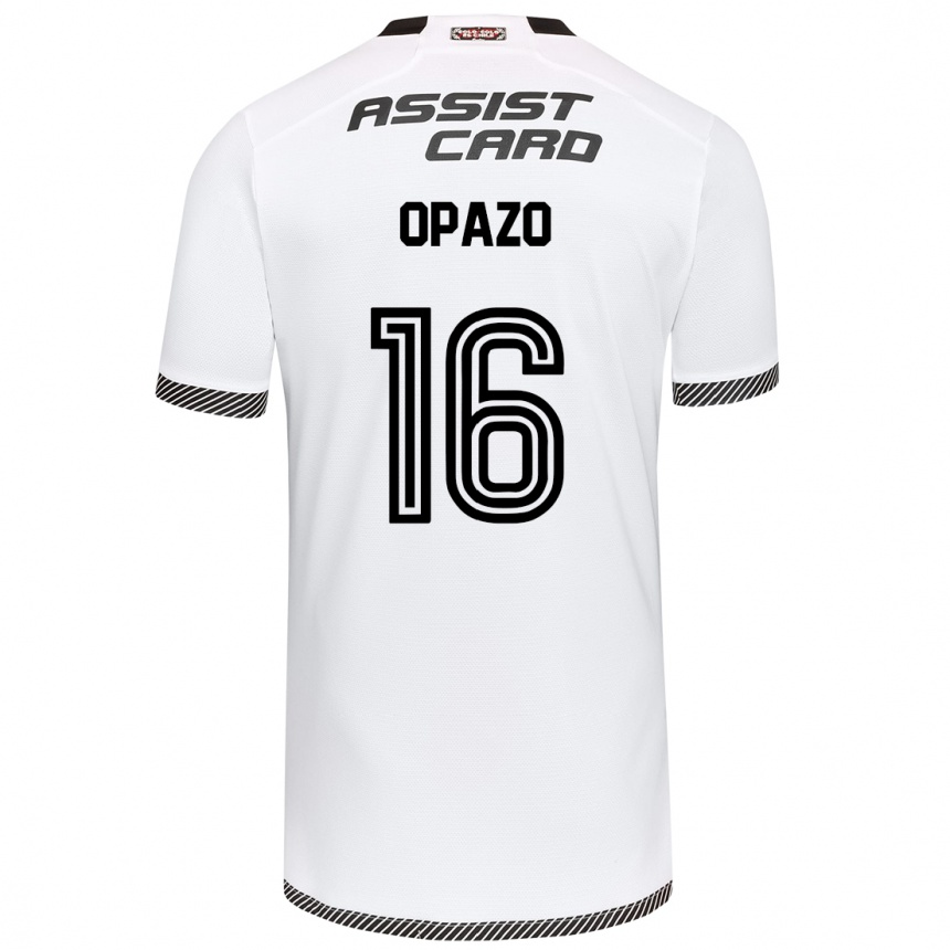 Gyermek Labdarúgás Óscar Opazo #16 Fehér Fekete Hazai Jersey 2024/25 Mez Póló Ing