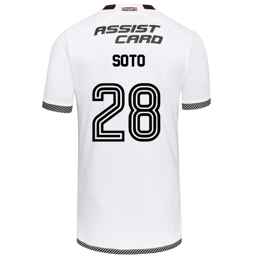 Gyermek Labdarúgás Lucas Soto #28 Fehér Fekete Hazai Jersey 2024/25 Mez Póló Ing