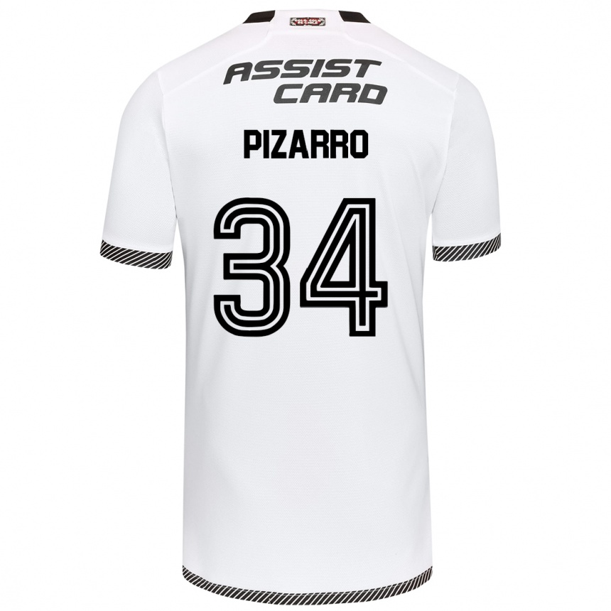 Gyermek Labdarúgás Vicente Pizarro #34 Fehér Fekete Hazai Jersey 2024/25 Mez Póló Ing