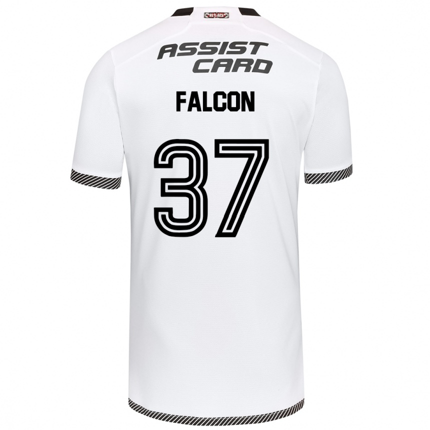 Gyermek Labdarúgás Maximiliano Falcón #37 Fehér Fekete Hazai Jersey 2024/25 Mez Póló Ing