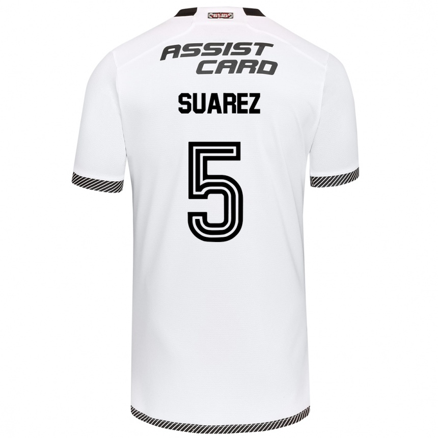 Gyermek Labdarúgás Nicolás Suarez #5 Fehér Fekete Hazai Jersey 2024/25 Mez Póló Ing