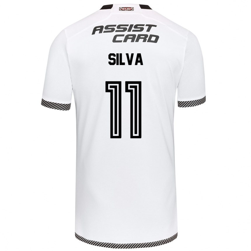 Gyermek Labdarúgás Martín Silva #11 Fehér Fekete Hazai Jersey 2024/25 Mez Póló Ing